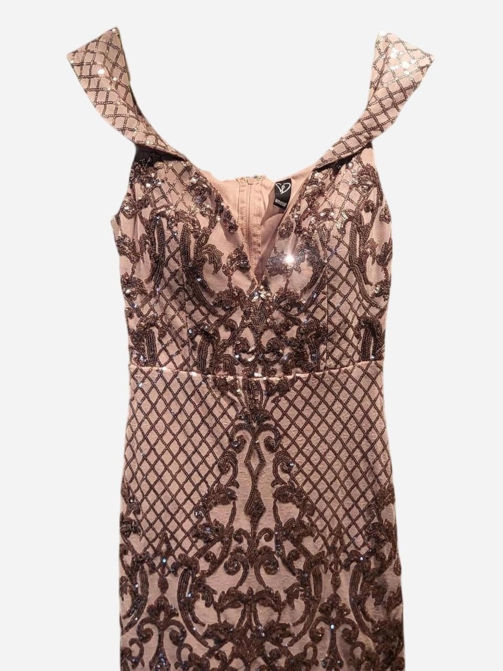Windsor 🩷 Rose Gold Sequin Embellished Slip Dress